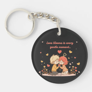 Schattig Romantisch Anime Koppel - Liefdesmoment Sleutelhanger
