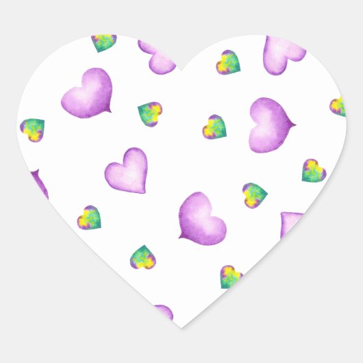 Schattig romantisch paars hart verjaardag sticker (Voorkant)