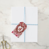 Schattig romantisch rood en roze waterverf liefdes cadeaulabel (Met Touw)