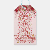 Schattig romantisch rood en roze waterverf liefdes cadeaulabel (Achterkant)