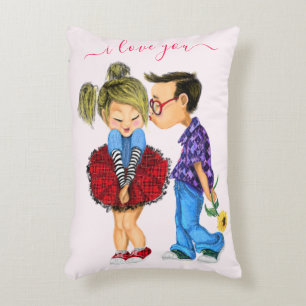 Schattig romantisch stel - Liefde - Ik hou van jou Accent Kussen