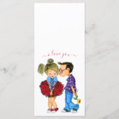 Schattig romantisch stel - Liefde - Kus - Ik hou v Menu (Achterkant)