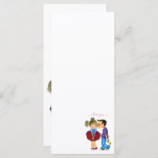 Schattig romantisch stel - Liefde - Kus - Ik hou v Menu (Voorkant / Achterkant)