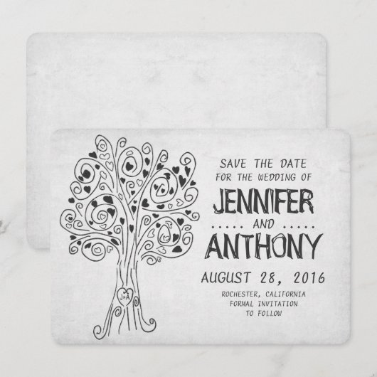 schattig romantisch van de kartonnen kroon , sla d save the date (Voorkant / Achterkant)