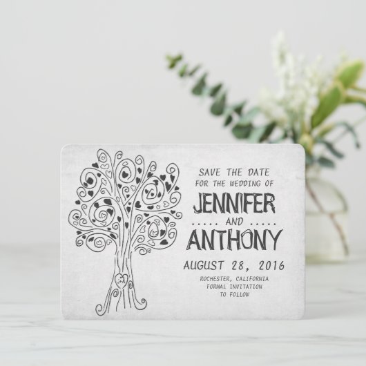 schattig romantisch van de kartonnen kroon , sla d save the date (Staand voorkant)