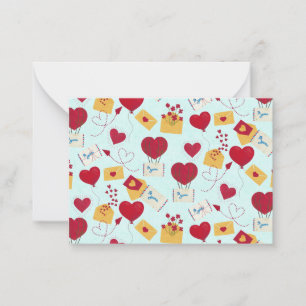 Schattig rommelige mooie Valentijnskaart luchtpost Notitiekaartje