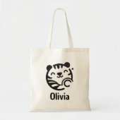 Schattig Rond Minimalistisch Kattengezicht Tote Bag (Voorkant)