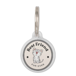 SCHATTIG! Ronde halsbandlabel - Beste vriend Fur E Huisdierpenning