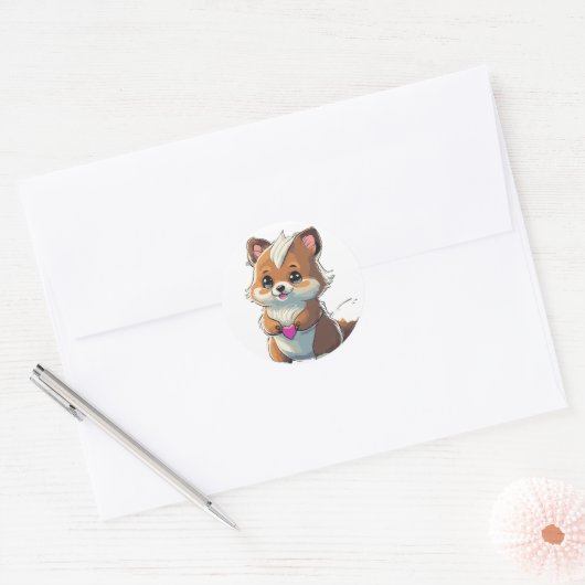 schattig ronde sticker (Envelop)