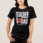 Schattig Rood Appel Lerarenteam Tri-Blend Shirt (Voorkant)