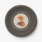 Schattig rood baby fox illustratie aangepaste mono papieren bordje (Voorkant)