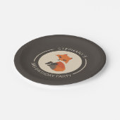 Schattig rood baby fox illustratie aangepaste mono papieren bordje (Gekanteld)