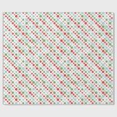 schattig rood - blauw poka - dots cadeautje omslag cadeaupapier (Vlak)