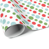 schattig rood - blauw poka - dots cadeautje omslag cadeaupapier (Rol Hoek)