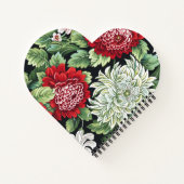Schattig Rood Bloemmotief Aangepast Gepersonalisee Notitieboek (Achterkant)