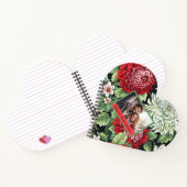Schattig Rood Bloemmotief Aangepast Gepersonalisee Notitieboek (Binnen)