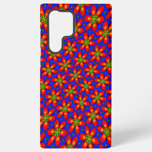 Schattig rood bloempatroon samsung galaxy hoesje