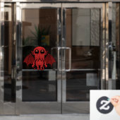Schattig rood Cthulhu Zee monster Raamsticker (Kantoordeur)