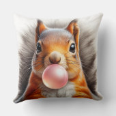 Schattig rood eekhoorn die bubbelgom blaast Whimsi Kussen (Achterkant)