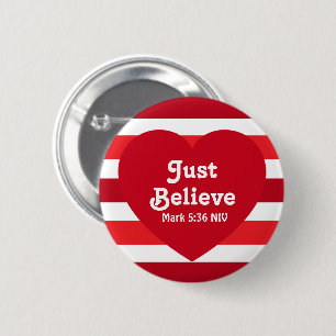 Schattig rood en wit geloof aanmoedigend hart ronde button 5,7 cm