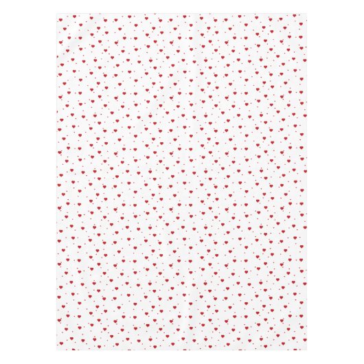 Schattig rood en wit harten patroon tafelkleed (Voorkant)