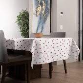 Schattig rood en wit harten patroon tafelkleed