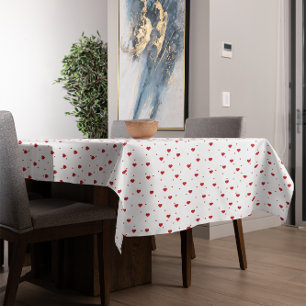 Schattig rood en wit harten patroon tafelkleed
