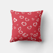 Schattig rood en wit hartjespatroon Valentijnsdag Kussen (Achterkant)