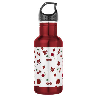 schattig rood en wit waterfles