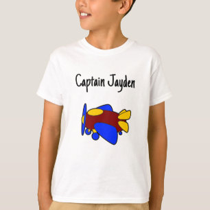 Schattig rood geel blauw vliegtuig Cartoon voor ki T-shirt