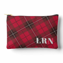 Schattig rood geruit monogram of initialen