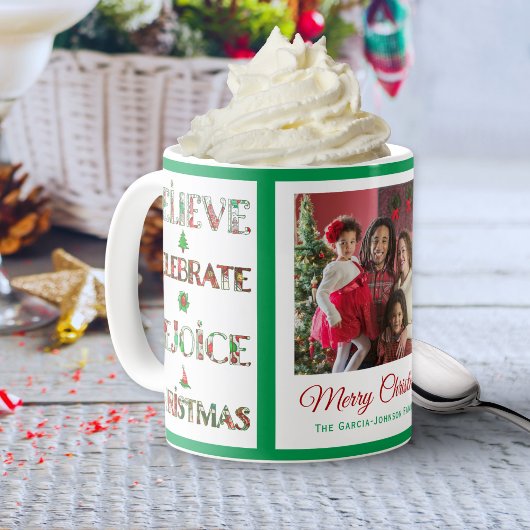 Schattig rood groen kerstpatroon koffiemok