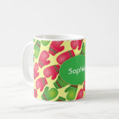Schattig rood & groen wanten patroon koffiemok (Voorkant links)