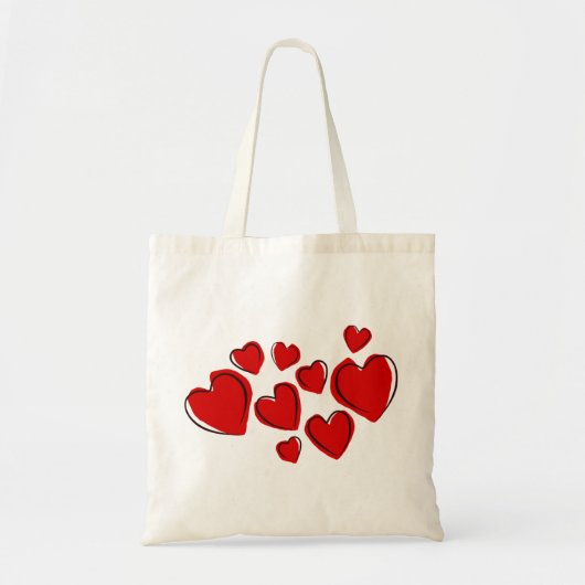 Schattig Rood Hart Abstract Tote Bag (Voorkant)