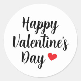 Schattig rood hart Gelukkige Valentijnsdag Schrift Ronde Sticker