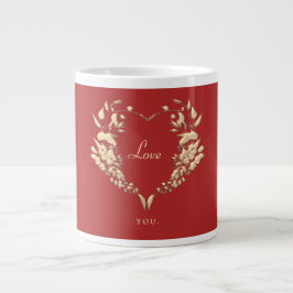 Schattig Rood Hart Liefde Grote Koffiekop