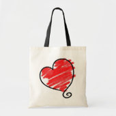 Schattig rood hartje met bubbel tote bag (Voorkant)