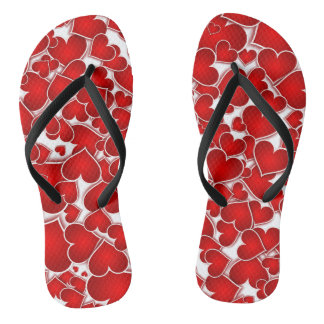 schattig rood hartjes patroon paar Teenslippers