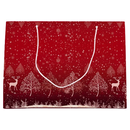 Schattig Rood Kerstfeest Groot Cadeauzakje (Voorkant)