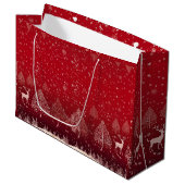 Schattig Rood Kerstfeest Groot Cadeauzakje (Voorkant Gekanteld)