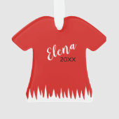 Schattig rood kleedvormig Ornament (achterkant)