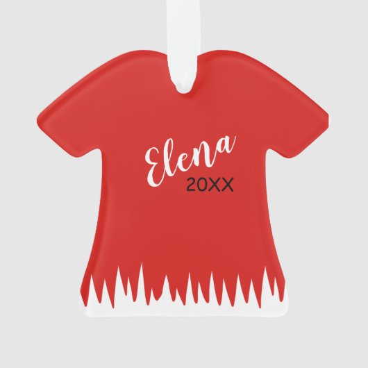 Schattig rood kleedvormig Ornament (achterkant)