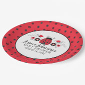 Schattig rood lieveheersbeestje Baby shower Papieren Bordje (Gekanteld)