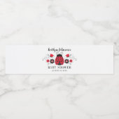 Schattig rood lieveheersbeestje Baby shower Waterfles Etiket (Enkel label)