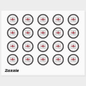 Schattig rood lieveheersbeestje meisje Baby shower Ronde Sticker (Vel)