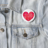 Schattig rood puzzel hart waterverf ronde button 5,7 cm (In situ)