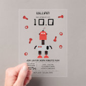 Schattig rood robot thema kids robots verjaardagsf acryl uitnodigingen (Insitu (Draagbaar))