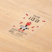 Schattig rood robot thema kids robots verjaardagsf acryl uitnodigingen (Laagn)