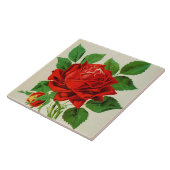 Schattig  rood rose decor tegeltje (Zijkant)