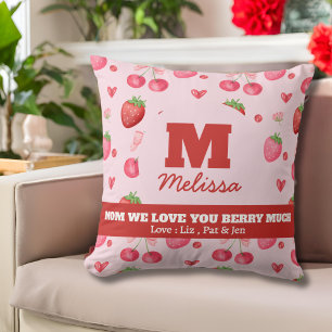 Schattig Rood Roze Liefde Berry Veel Moederdag Kussen